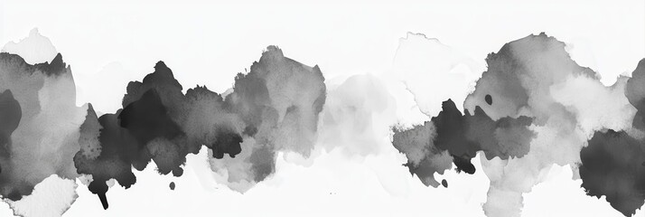 Abstract monochrome watercolor blots