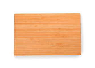 Cutting wooden board on white background