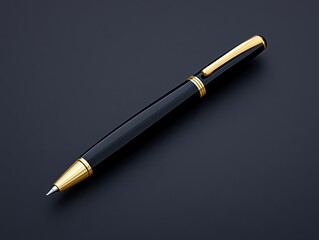 Naklejka premium Black pen with gold accents