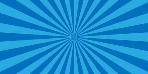 Retro abstract explosion colorful blue vintage ray sunrise star sunbeam texture background. vector illustration circle light banner cartoon add design.	