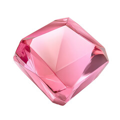 Pink diamond-shaped crystal