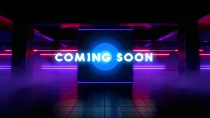 Coming Soon Neon Announcement with Cyberpunk Vibe