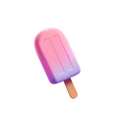 3D fruit ice cream on a stick. Realistic bright cool ice cream for design concepts and advertising on a white background. Vector illustration.