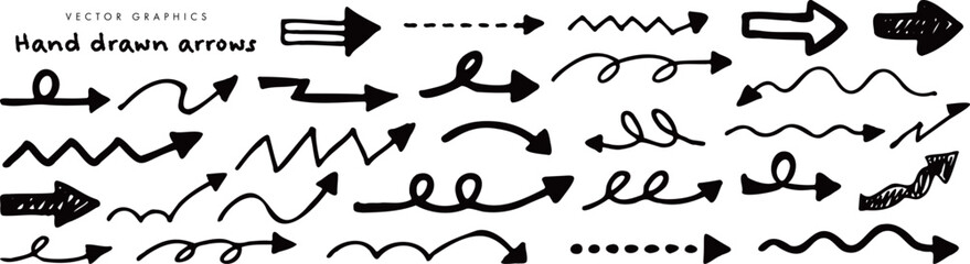 ラフな矢印イラスト素材