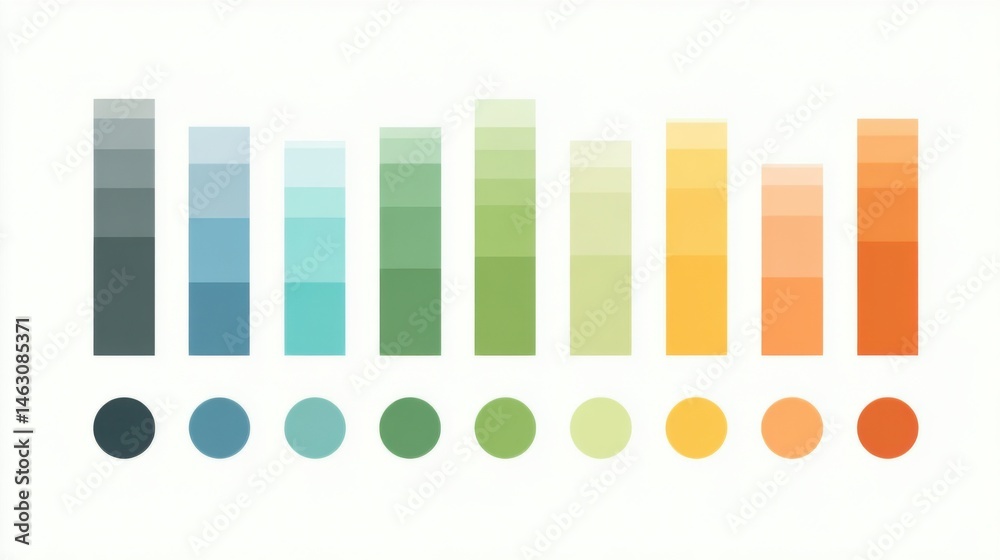Poster a vibrant color palette showcasing a range of hues and shades for design.