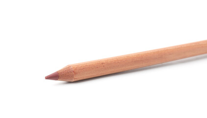 One lip pencil isolated on white. Cosmetic product
