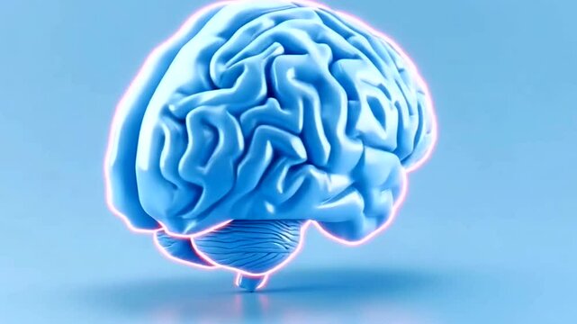 Glowing azure encephalon radiates cerebral illumination