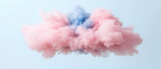 Fototapeta premium Pink And Blue Cotton Candy Cloud On Light Background