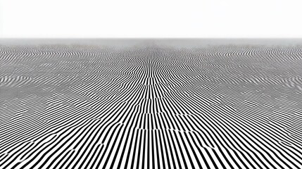 Abstract horizon of black and white parallel curved lines perspective