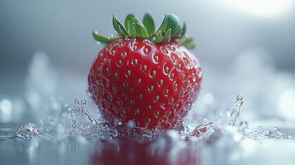 Fresh strawberry in water splash (2)