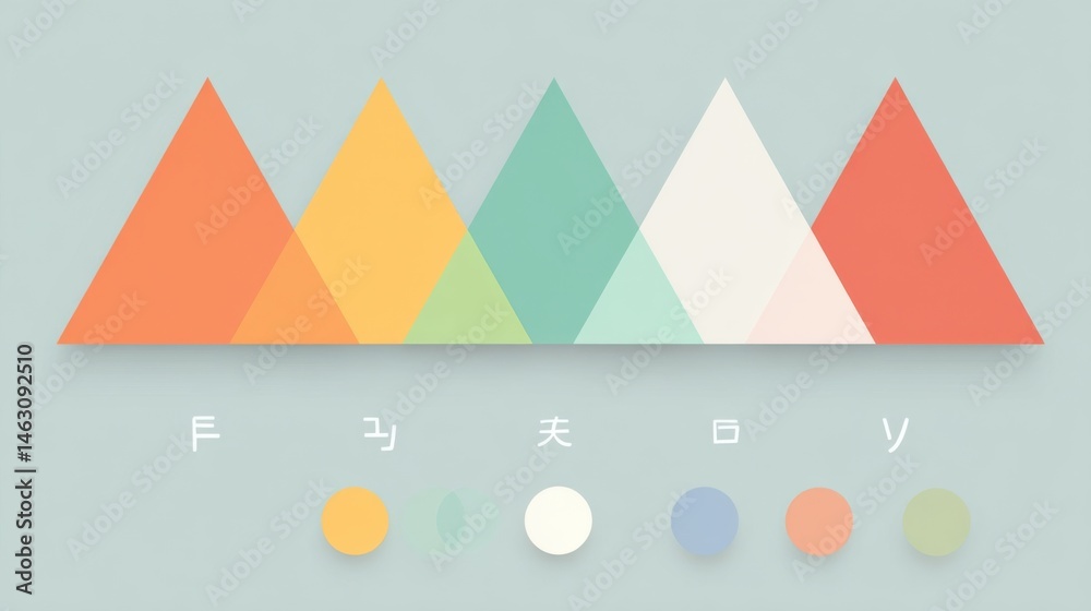 Poster Abstract geometric mountain range design with a minimalist color palette for visual appeal.