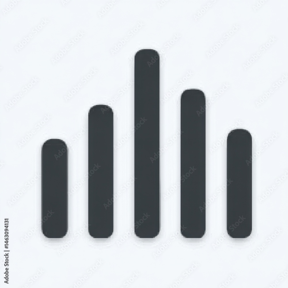Poster Abstract sound wave graphic with bars representing audio frequency or volume.