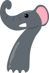Cute Cartoon Elephant Number 7