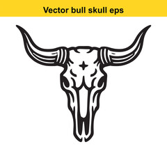 Bull Skull Vector Illustration | Western Desert Clipart | Boho Cowboy Memento Mori
