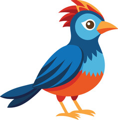 Colorful Exotic Bird Vector Illustration on White Background.