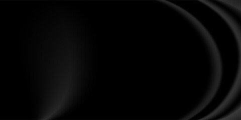 black cloth background abstract with soft waves.