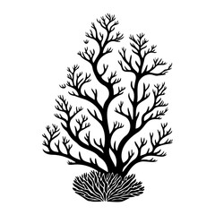 Intricate silhouette of a dendritic form displaying elegant branching structure