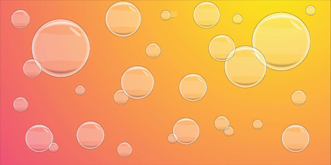 Clean water drop background on orange surface