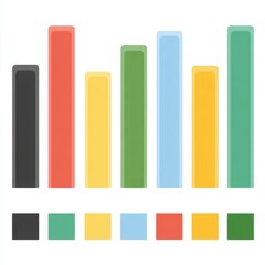 Colorful bar graph illustration showing business growth and data analysis concept