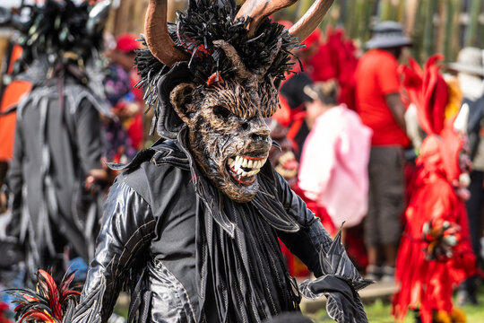 bear devil mask at portobello devil and congo festival colon