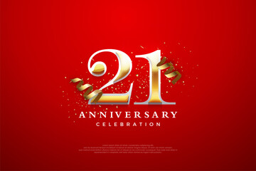21st anniversary celebration, vector premium elegant and luxurious design.