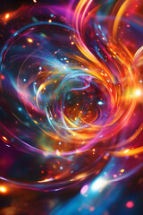 Obraz premium Dancing Light of the Universe: A Visual Journey into the Majestic Quasar Phenomena