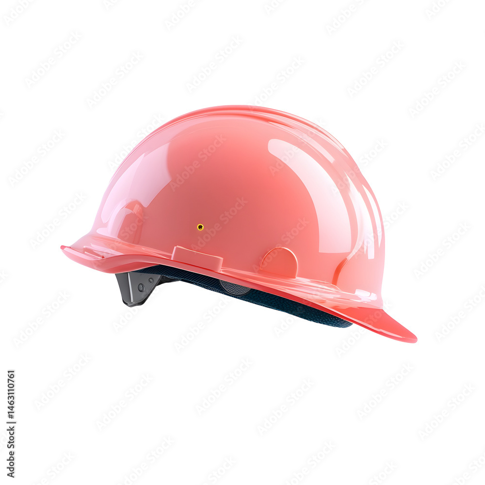Poster a vibrant pastel colored safety helmet with a simple rounded design floating against a clean white b