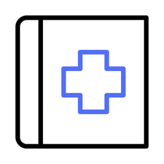 Medical guide icon featuring a stylized cross, symbolizing health information