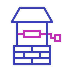 Stylized well icon with a distinctive color palette and minimal representation