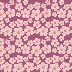 Seamless pattern with pink flower background