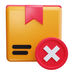 Obraz premium 3d icons a yellow box with a red cross symbolizing warning or danger.