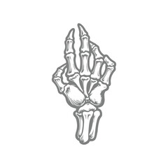Skeleton Hand Gesturing Design Illustration