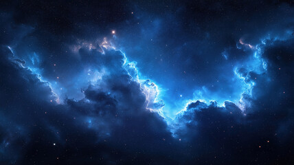 Fototapeta premium A serene blue night sky filled with stars, ideal for astrology themes and horoscope backgrounds