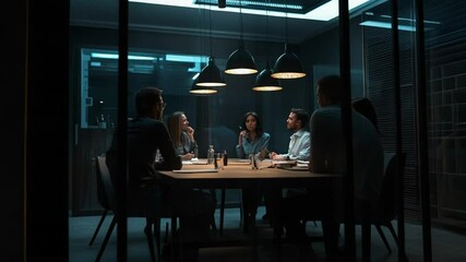 Business strategy discussion during a meeting in a modern office, collaboration concept