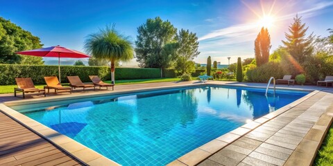 Summer afternoon by the pool, sun protection, water sports,  sun protection, water sports, book, outdoor