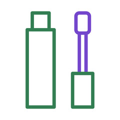 Minimalist cosmetic application icon, featuring beauty product and applicator
