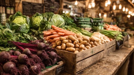 Rustic wooden surface brimming with fresh seasonal produce, celebrating the raw beauty of nature's bounty
