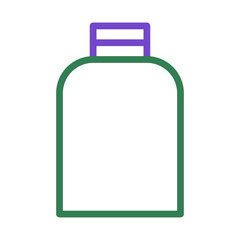 Stylized minimalist bottle depiction with contrasting outline and cap color