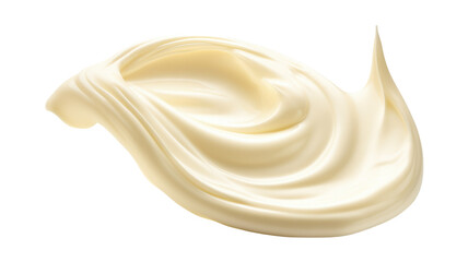Dynamic Splash of Creamy Mayonnaise on Transparent Background
