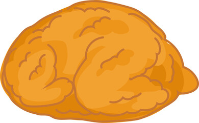 Twisted chicken piece line art vector illustration