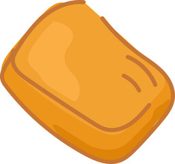 Fried chicken fillet line art vector illustration