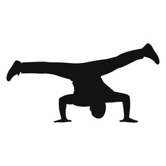 silhouette illustrations of breakdancer