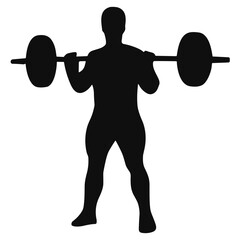 silhouette illustrations of weightlifter