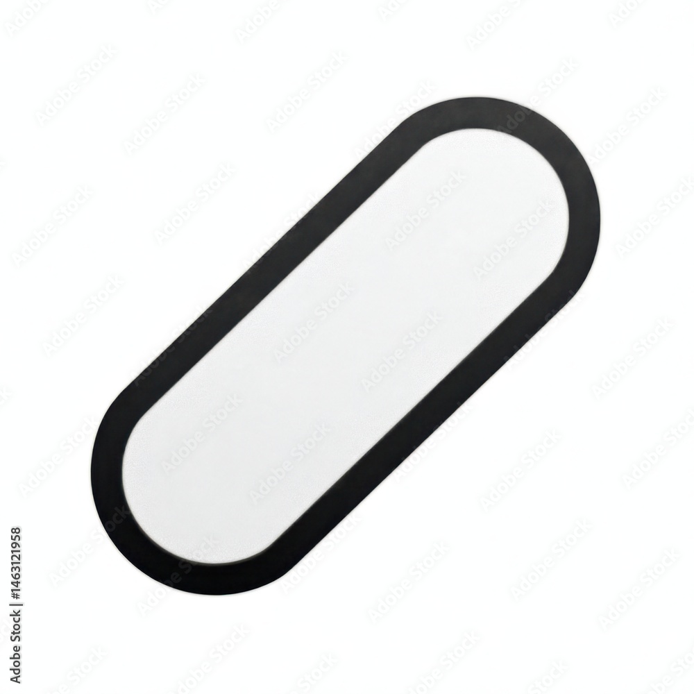Poster Isolated modern minimalist object with black frame on a white background