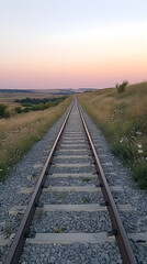 Endless Horizons: A Railway Track Journey through Time and Nature's Splendor
