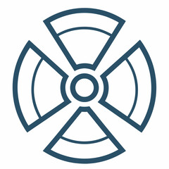 Fototapeta premium Radiation Warning Symbol Line Art – Trefoil Icon for Radioactive Hazard