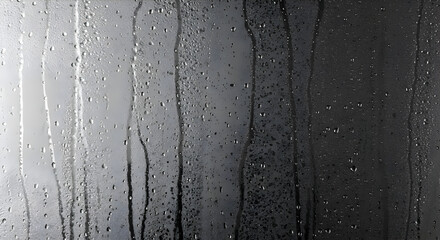 Water Droplets Running Down A Window With Grayscale Tones Abstract