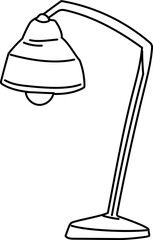 Retro shade lamp line art vector illustration