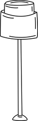 Tall floor lamp line art vector illustration