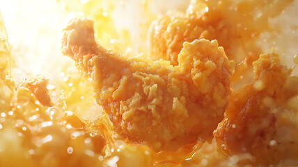 Crispy fried chicken drumsticks with golden brown perfection on white background for appetizing appeal